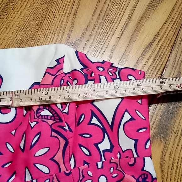 LILLY PULITZER Womens Dress 2 SHORT NAVY BLUE Pink Preowned Strapless Floral - Picture 10 of 10